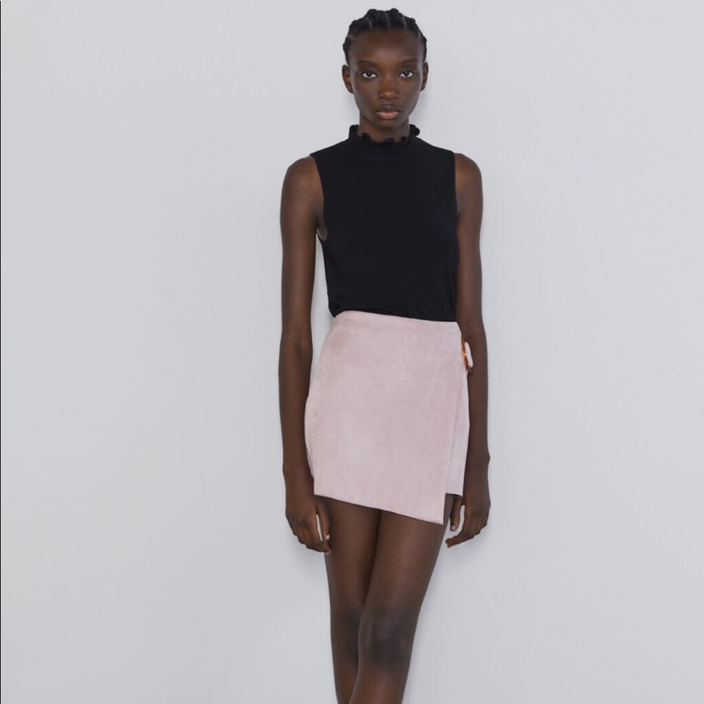 Zara Asymmetrical Short Skirt - Pink